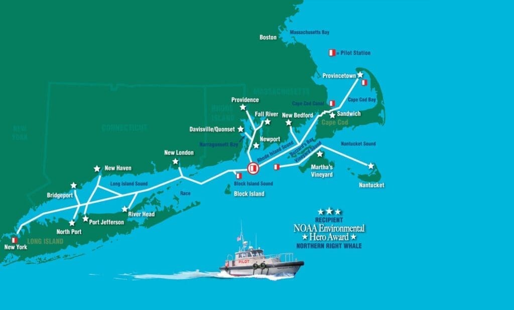 Yacht Pilotage Information for New England Waters New England ferry routes map